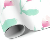 Roze Bloemen Mooie Abstracte Cadeaupapier (Rol Hoek)