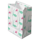 Roze Bloemen Mooie Abstracte Medium Cadeauzakje (Voorkant Gekanteld)