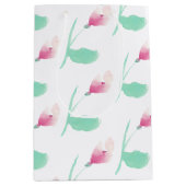 Roze Bloemen Mooie Abstracte Medium Cadeauzakje (Voorkant)
