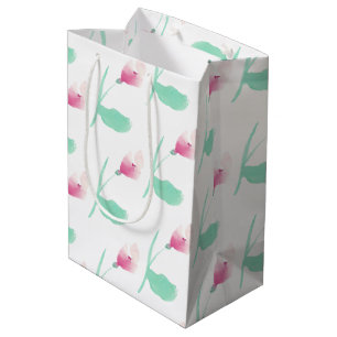 Roze Bloemen Mooie Abstracte Medium Cadeauzakje