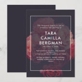 Roze bloemen mooie dood aankondiging (Voorkant / Achterkant)