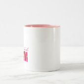 Roze Bloemen "Mooie Moeder" Personaliseer Note Gif Tweekleurige Koffiemok (Center)