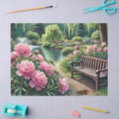 Roze Bloemen Mooie Pioenrozen Tissuepapier (Craft)