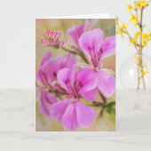 Roze Bloemen Mooie Verjaardag Kaart (Gele Bloem)