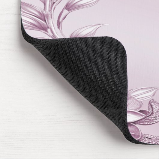 Roze Bloemen Mousepad Muismat (Hoek)