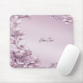 Roze Bloemen Mousepad Muismat (Met muis)