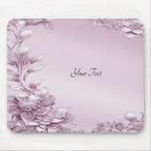 Roze Bloemen Mousepad Muismat (Voorkant)