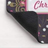 Roze bloemen Mousepad Muismat (Hoek)
