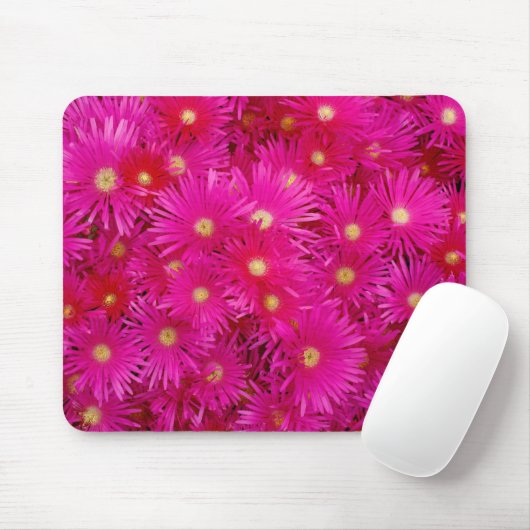 Roze bloemen Mousepad Muismat (Met muis)