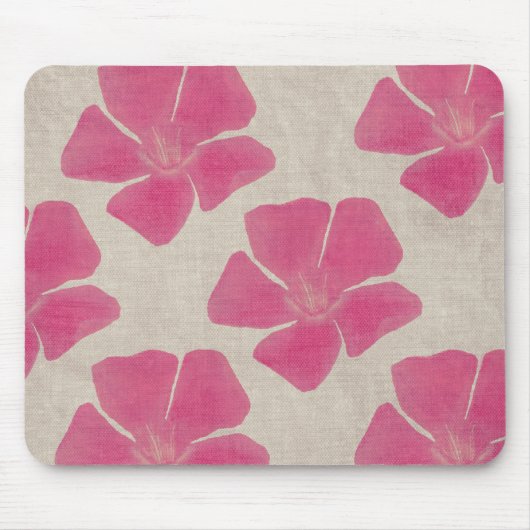 Roze bloemen Mousepad Muismat (Voorkant)