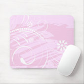 roze bloemen muismat (Met muis)