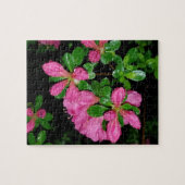 Roze bloemen na de regen legpuzzel (Horizontaal)
