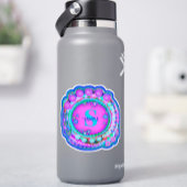 Roze Bloemen Naam en Initiaal Inspirivity Custom Sticker