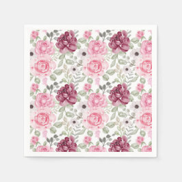 Roze bloemen Napkins Servet