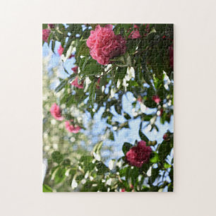 Roze bloemen Natuur Fotografie Engelse tuin Legpuzzel