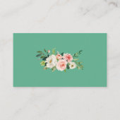 Roze Bloemen Neo Mint Bruiloft Registry Insert Kaa Informatiekaartje (Achterkant)