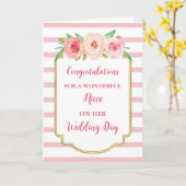 Roze Bloemen Nicht Bruiloft Dag Gefeliciteerd Kaart (Gele Bloem)