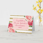 Roze Bloemen Nicht Gefeliciteerd Afstuderen Kaart (Gele Bloem)