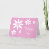 Roze Bloemen Niece Bedankt Bloemenmeisje Kaart (Voorkant)