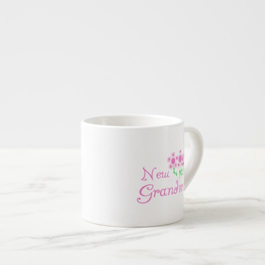 Roze Bloemen Nieuwe Oma Gifts Espresso Kop (Voorkant rechts)