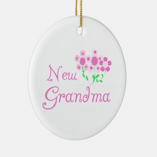 Roze Bloemen Nieuwe Oma Gifts Keramisch Ornament (Rechts)