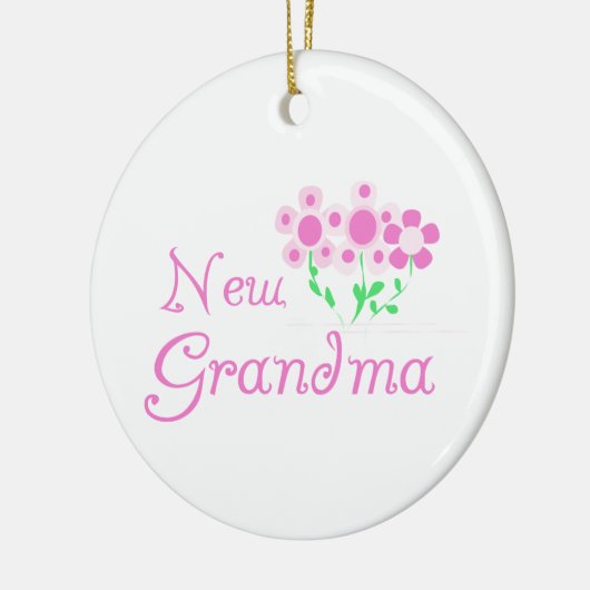 Roze Bloemen Nieuwe Oma Gifts Keramisch Ornament (Links)