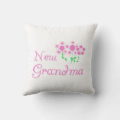 Roze Bloemen Nieuwe Oma Gifts Kussen (Achterkant)