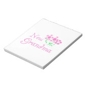 Roze Bloemen Nieuwe Oma Gifts Notitieblok (Linkerzijde)
