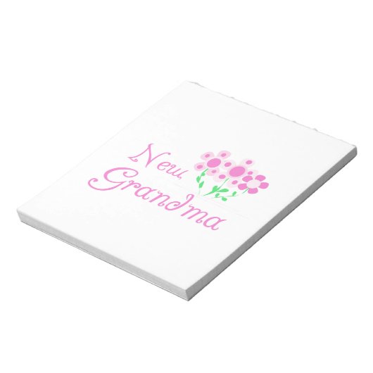 Roze Bloemen Nieuwe Oma Gifts Notitieblok (Linkerzijde)