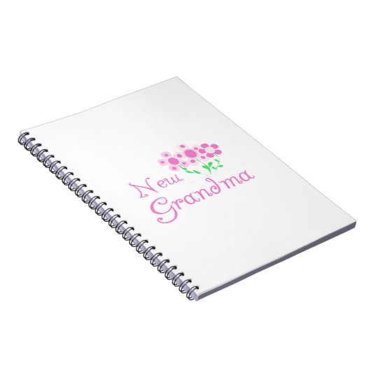 Roze Bloemen Nieuwe Oma Gifts Notitieboek (Rechterzijde)