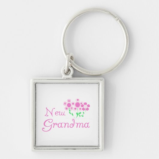 Roze Bloemen Nieuwe Oma Gifts Sleutelhanger (Voorkant)