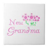 Roze Bloemen Nieuwe Oma Gifts Tegeltje (Voorkant)