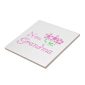 Roze Bloemen Nieuwe Oma Gifts Tegeltje (Zijkant)