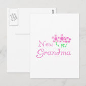 Roze Bloemen Nieuwe Oma T-shirts en geschenken Briefkaart (Voorkant / Achterkant)