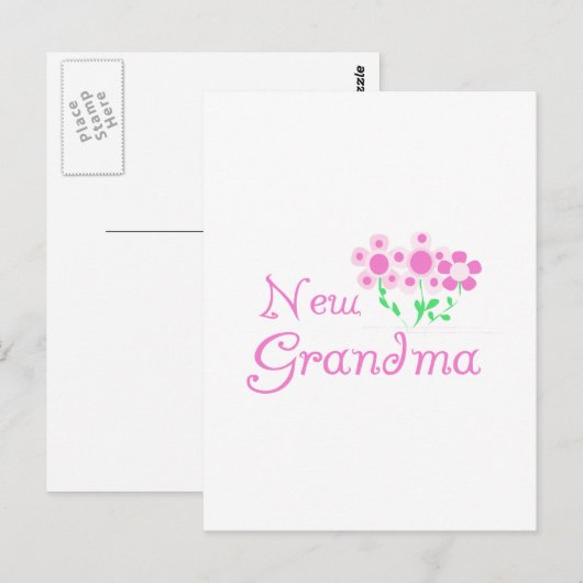 Roze Bloemen Nieuwe Oma T-shirts en geschenken Briefkaart (Voorkant / Achterkant)
