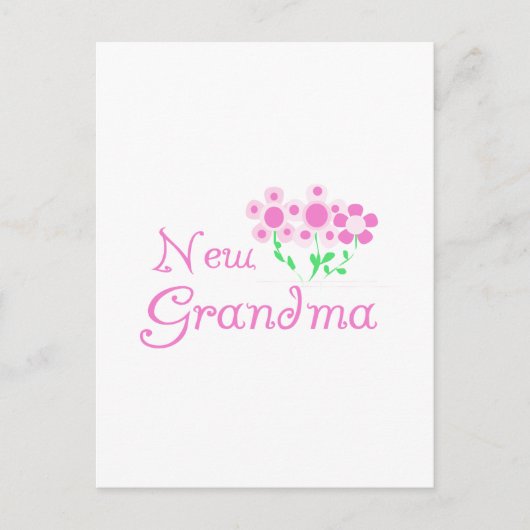 Roze Bloemen Nieuwe Oma T-shirts en geschenken Briefkaart (Voorkant)