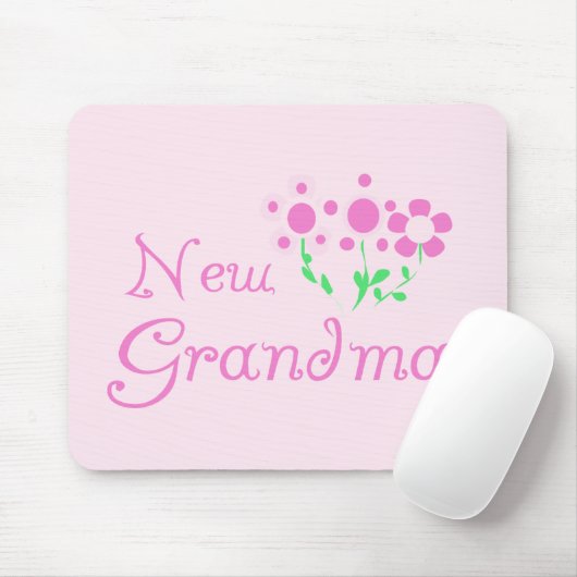 Roze Bloemen Nieuwe Oma T-shirts en geschenken Muismat (Met muis)