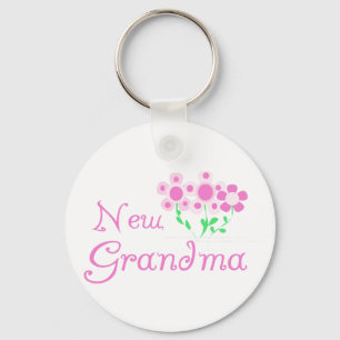 Roze Bloemen Nieuwe Oma T-shirts en geschenken Sleutelhanger