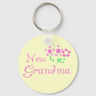 Roze Bloemen Nieuwe Oma T-shirts en geschenken Sleutelhanger
