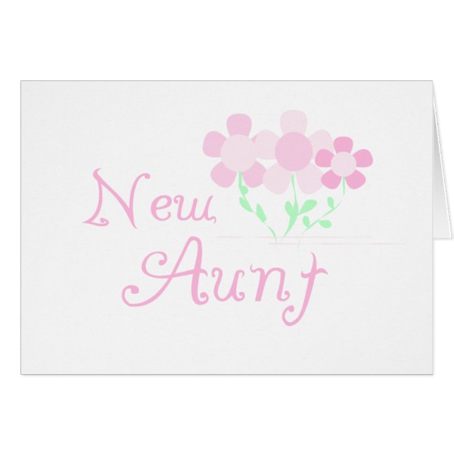 Roze bloemen nieuwe tante (Voorkant Horizontaal)