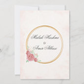 Roze Bloemen Nikah Islamitische Moslim bruiloft Kaart (Achterkant)