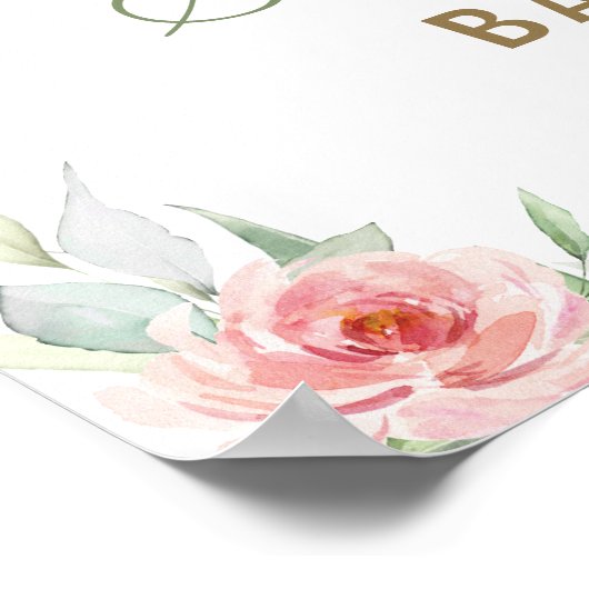 Roze Bloemen Noah's Ark Meisje Dopen Welkom Poster (Hoek)