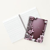 Roze bloemen notebook notitieboek (Binnen)