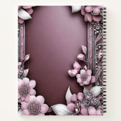 Roze bloemen notebook notitieboek (Achterkant)