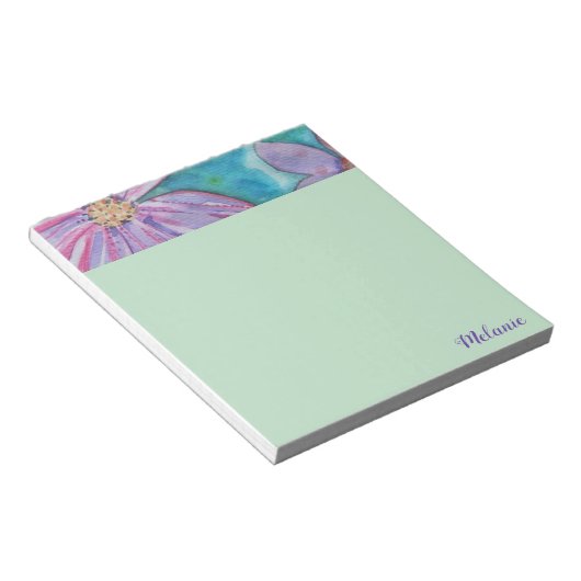 Roze bloemen notitieblok (Schuin)