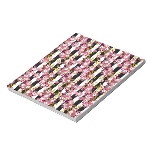 Roze bloemen notitieblok (Linkerzijde)