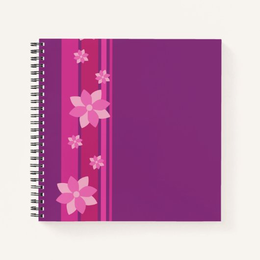Roze bloemen notitieboek (Voorkant)