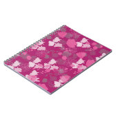 roze bloemen notitieboek (Linkerzijde)