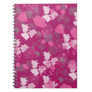 roze bloemen notitieboek