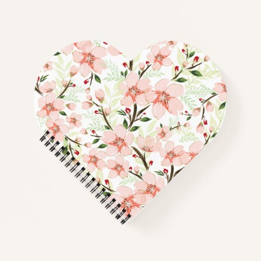 Roze bloemen notitieboek (Voorkant)